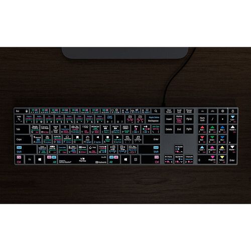  KB Covers DaVinici Resolve Backlit Pro Aluminum Keyboard for Windows (US English)