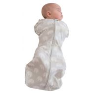 KB Designs Woombie Small Hybrid 4-Stage Swaddle, Sleepy Elephant, Grey, 0-3 M