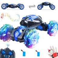 KB KAIBO RC Cars, 1:12 Scale Large Gesture RC Car, 4WD 2.4G 25KM/H Fast Hand Controlled RC Car, All Terrains Double Sides Rotating Remote Control Car for Boys 4-12 with 2 Batteries Cool Lig