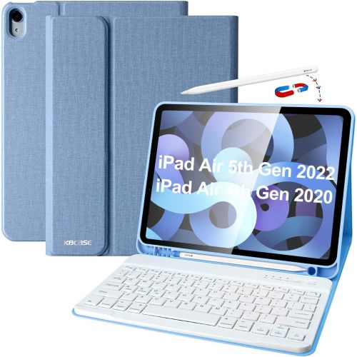  [아마존베스트]KBCASE iPad Air 4th Generation Case with Keyboard iPad 10.9 2020 Keyboard Case with Pencil Holder Bluetooth Keyboard Cover Case for iPad 11 Pro 2018, iPad Air 4 Gen, Slim Keyboard Case