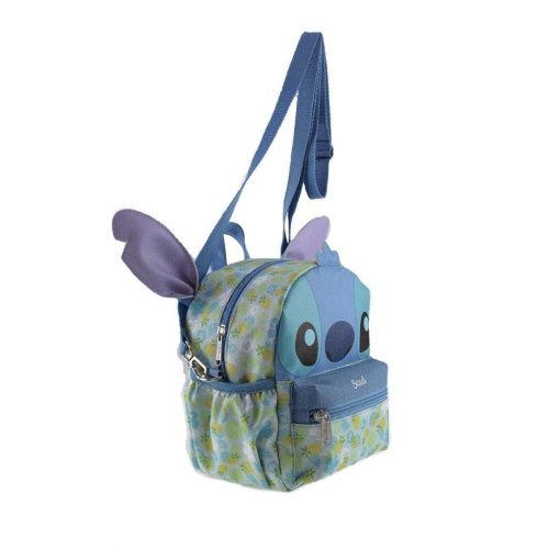  KBNL 2-in-1 3D Lilo and Stitch 8in Cross-body bag/ Mini Backpack-Interchangeable Travel Mini Handbag with Long Shoulder Strap