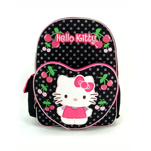  KBNL Hello Kitty 16 Black Cherries Backpack with Matching Clip