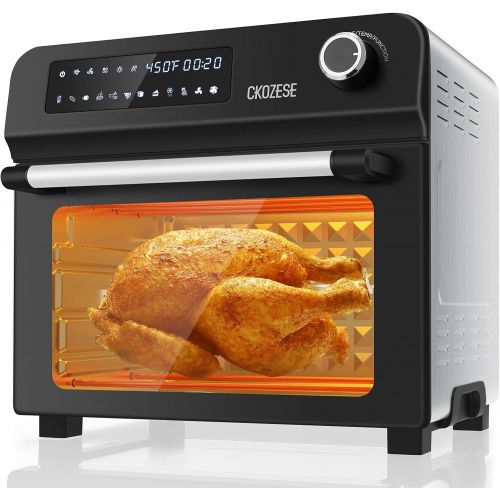  [아마존베스트]KBS CKOZESE 1700W 10-in-1 Toaster Oven Air Fryer Combo Stainless Steel Dehydrator/Toast/Bake/Broil/Roast, 2 Level Fans Speed&60 Min Timer, 23Qt XL Digital Convection Oven, 7 Accessorie