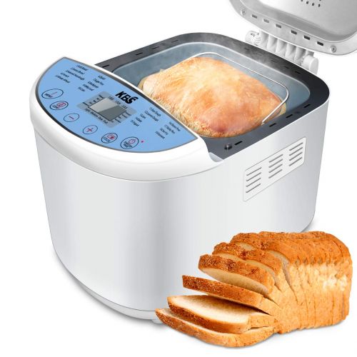  KBS Automatic Upgraded Bread Maker Machine, 19 Programs Including Gluten-Free Setting, 3 Crust Colors, 15 Hours Delay Time, 1 Hour Keep Warm, Easy Operation, 2 LB Large Capacity fo