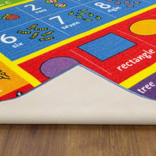  [아마존베스트]KC Cubs Kev & Cooper Playtime Collection ABC, Numbers and Shapes Educational Area Rug - 33 x 47