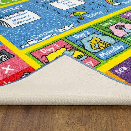  [아마존베스트]KC CUBS Playtime Collection ABC Alphabet, Seasons, Months and Days of The Week Educational Learning Area Rug Carpet for Kids and Children Bedrooms and Playroom (3 3 x 4 7)