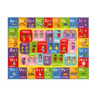 [아마존베스트]KC Cubs Playtime Collection ABC Alphabet ASL Sign Language Educational Learning Area Rug Carpet for Kids and Children Bedrooms and Playroom - 5 0 x 6 6