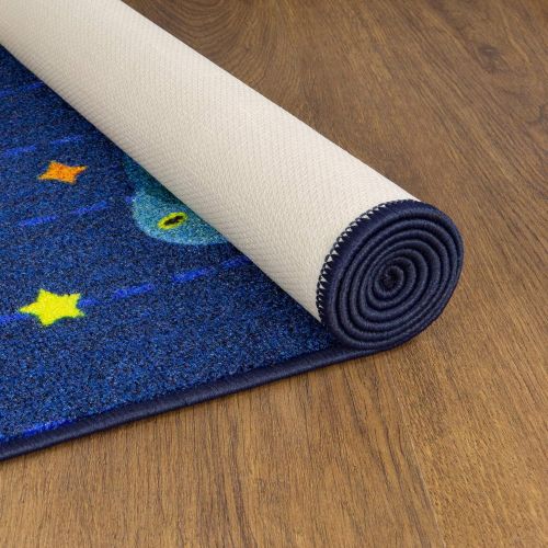  [아마존베스트]KC Cubs Playtime Collection Outer Space Safari Road Map Educational Learning & Game Area Rug Carpet for Kids and Children Bedrooms and Playroom