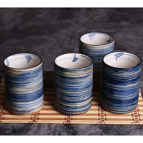  [아마존베스트]KCHAIN Pack of 4 Ceramic Teacup Set 10oz 300mL Japanese Tea Cups Mugs Set