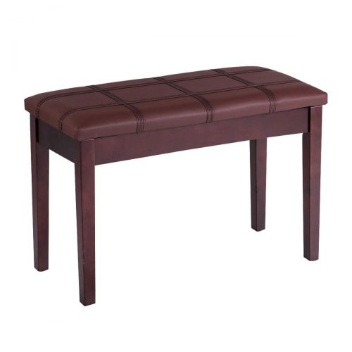  KCHEX>>Solid Wood PU Leather Piano Bench Padded Double Duet Keyboard Seat Storage Brown>>This is our and stylish piano bench which offers a comfortable place for you to