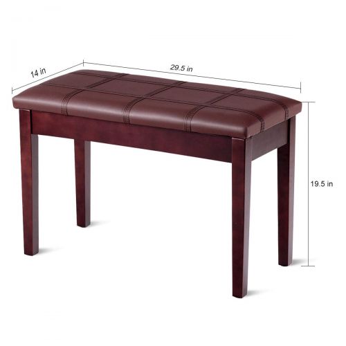  KCHEX>>Solid Wood PU Leather Piano Bench Padded Double Duet Keyboard Seat Storage Brown>>This is our and stylish piano bench which offers a comfortable place for you to