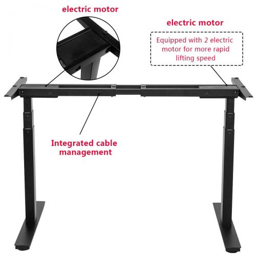  KCHEX>>>Electric Standing Base Stand Up Desk Frame Height Adjustable wDual Motor Our Dual Motor Electric Adjustable Height Sit-Stand Desk Frame is Sturdy, Stable, and Eas