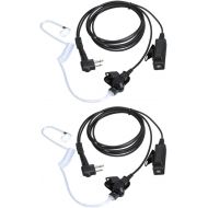 KCTIN Earpieces for Motorola Walkie Talkies with Mic 2 Pin Acoustic Tube Headset and PPT for CP200 GP2000 XU1100 PRO1150 MU12 (2 Pack)