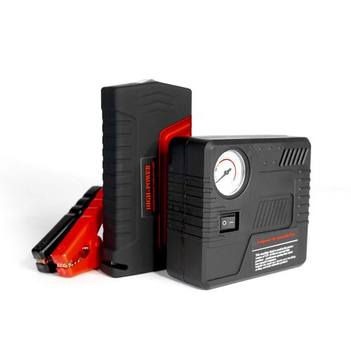  K-Cliffs Powerful Jump Starter Portable Large Capacity 600A Peak 16800mAh Emergency Power Bank Phone Battery Charger LED Light Safety Hammer Cutter Tire Compressor Air Pump