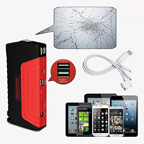  K-Cliffs Powerful Jump Starter Portable Large Capacity 600A Peak 16800mAh Emergency Power Bank Phone Battery Charger LED Light Safety Hammer Cutter Tire Compressor Air Pump