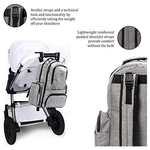  K-Cliffs Diaper Backpack Quality Baby Changing Bag for Moms & Dads w/Cell Phone Pocket