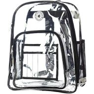 K-Cliffs Heavy Duty Clear Backpack Quality See Through Student Bookbag Durable PVC Travel Transparent Workbag Stadium Security Bag