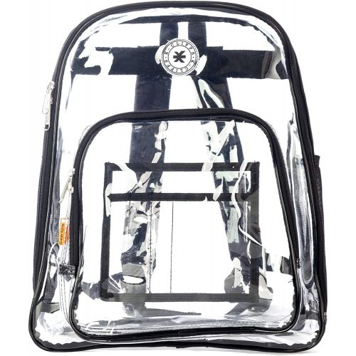  K-Cliffs Heavy Duty Clear Backpack Quality See Through Student Bookbag Durable PVC Travel Transparent Workbag Stadium Security Bag