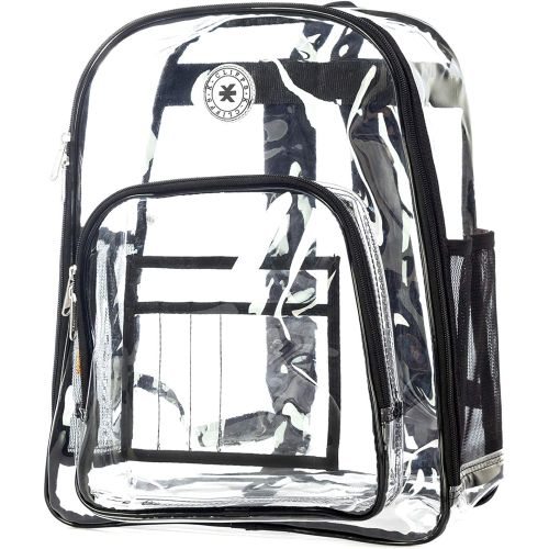  K-Cliffs Heavy Duty Clear Backpack Quality See Through Student Bookbag Durable PVC Travel Transparent Workbag Stadium Security Bag