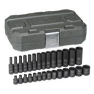 GearWrench 84901 28-Piece Metric 14 in. Drive StandardDeep Impact Socket Set