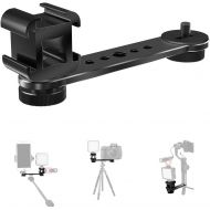 [아마존베스트]Triple Cold Shoe Extension Bar, KDD Microphone Mount Extension Bar Bracket with 1/4 3/8 Adapter Compatible for GoPro, Gimbal, Tripod, Monopod OSMO Zhiyun Feiyu Stabilizer