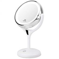 KEDSUM 7.9 Inch Double Sided 1X/10X LED Lighted Makeup Mirror, Dimmable Tabletop Vanity Mirror,...