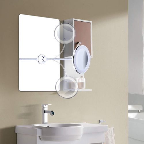  KEDSUM Flexible Gooseneck 6.8 7x Magnifying LED Lighted Makeup Mirror,Bathroom Vanity Mirror with Strong Suction Cup, 360 Degree Swivel,Daylight,Battery Operated,Cordless & Compact