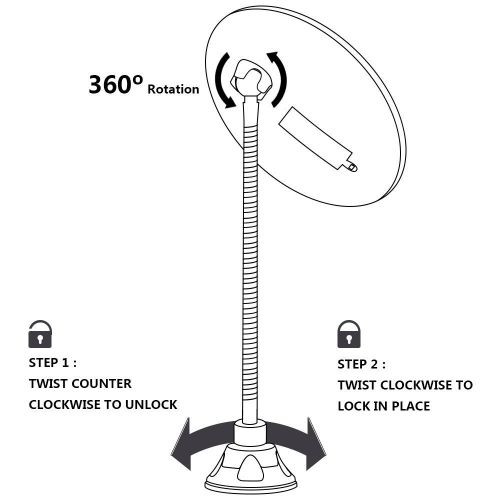  KEDSUM Flexible Gooseneck 6.8 7x Magnifying LED Lighted Makeup Mirror,Bathroom Vanity Mirror with Strong Suction Cup, 360 Degree Swivel,Daylight,Battery Operated,Cordless & Compact