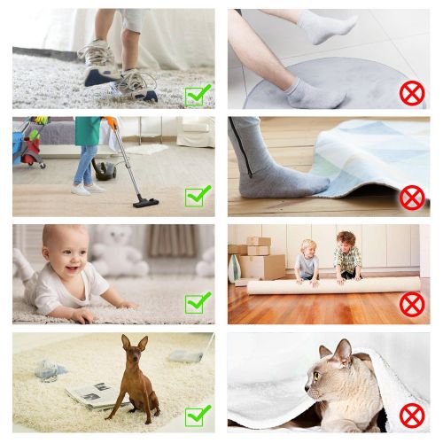  KEEGH Anti Curling Rug Grippers 16 pcs,Non Slip Rug Pads for Carpet, Rug Edge Gripper for Kitchen Bathroom,Reusable Removable Renewable (White)