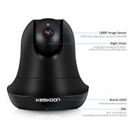 KEEKOON HD 1080P IP Camera Wireless WiFi Baby Pet Monitor Built In Microphone Pan/Tilt/Zoom Home Security Surveillance Night Vision Camera Support 64 GB SD Card (BLACK)