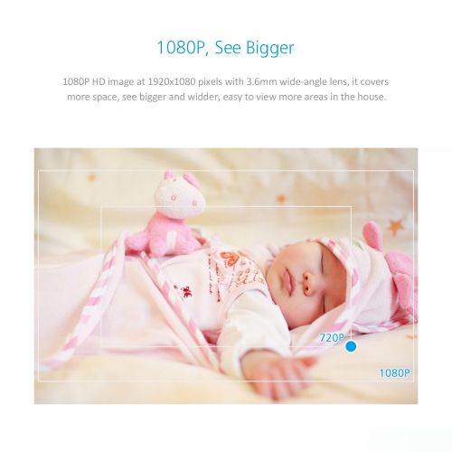  KEEKOON HD 1080P WirelessWired WiFi IP Camera, Baby Monitor with Two-Way Talk & PanTilt & Night Vision (Black)