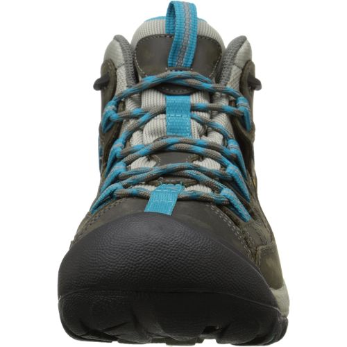  KEEN Womens Targhee II Mid Waterproof Hiking Boot,Gargoyle/Caribbean Sea,5.5 M US