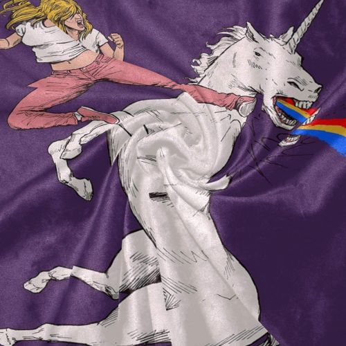  KEEPDIY Funny Unicorn Puking Rainbows Blanket-Warm,Lightweight,Soft,Pet-Friendly,Throw for Home Bed,Sofa &Dorm 60 x 50 Inch