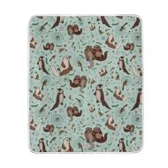 KEEPDIY Happy Sea Otter Printed Blanket-Warm,Lightweight,Soft,Pet-Friendly,Throw for Home Bed,Sofa &Dorm 60 x 50 Inch