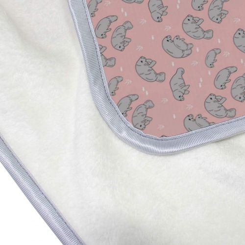  KEEPDIY Manatees Pink Blanket-Warm,Lightweight,Soft,Pet-Friendly,Throw for Home Bed,Sofa &Dorm 60 x 50 Inch