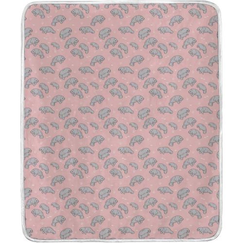  KEEPDIY Manatees Pink Blanket-Warm,Lightweight,Soft,Pet-Friendly,Throw for Home Bed,Sofa &Dorm 60 x 50 Inch