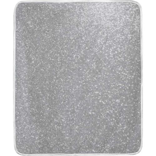  KEEPDIY Faux Sparkly Silver Glitter Printed Blanket-Warm,Lightweight,Soft,Pet-Friendly,Throw for Home Bed,Sofa &Dorm 60 x 50 Inch