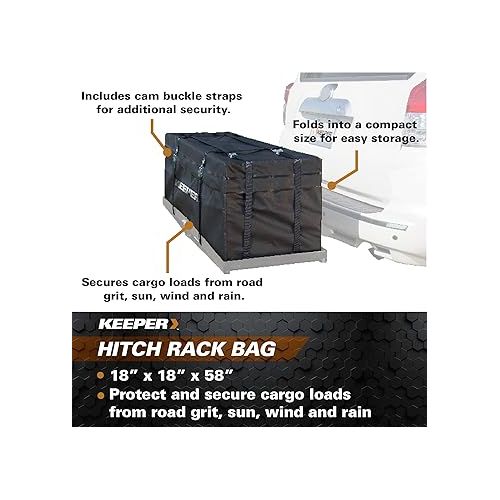  Keeper - Waterproof Hitch Rack Cargo Bag, 11 Cubic Feet