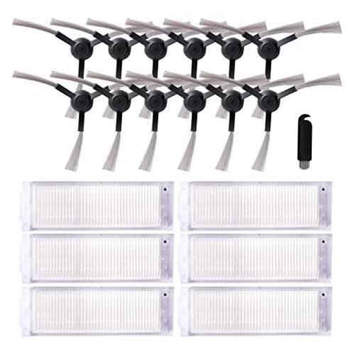  [아마존베스트]KEEPOW Pack of 19 accessories for Xiaomi Mi Robot Vacuum Mop Pro Robot Vacuum Robot Replacement Parts, 12 side brushes + 6 HEPA filters + 1 small brush, special package