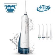 [아마존 핫딜] KEEPTOP Cordless Water Flosser Dental Oral Irrigator, Portable Teeth Cleaner with 310ml Capacity 3 Modes 4 Jet Tips, USB Rechargeable, IPX7 Waterproof, Perfect for Teeth/Braces Care