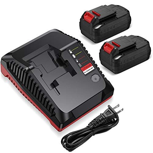  KEEPTOP 18V Replacement Charger Compatible with PCXMVC PCMVC for Porter Cable Cordless Power Tool Li-ion NiCd NiMh Battery, Upgraded 2 Pack 18V 3.7Ah Replacement Battery Compatible with Po