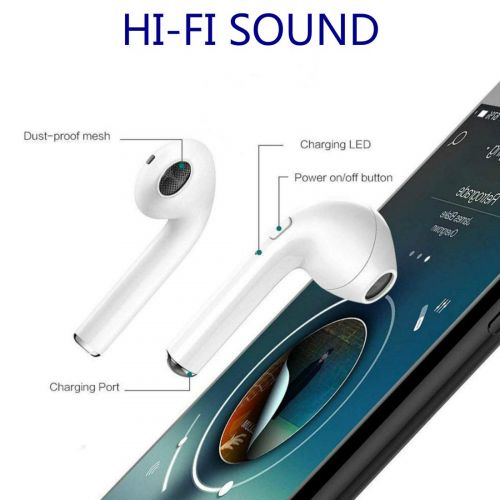 KEIBI Bluetooth Headset, Wireless Bluetooth Headset, IPX4 Anti-Sweat Noise Reduction, Microphone Earphones and Charging kit, Compatible with iPhone Samsung iOS Android and Other Smartpho