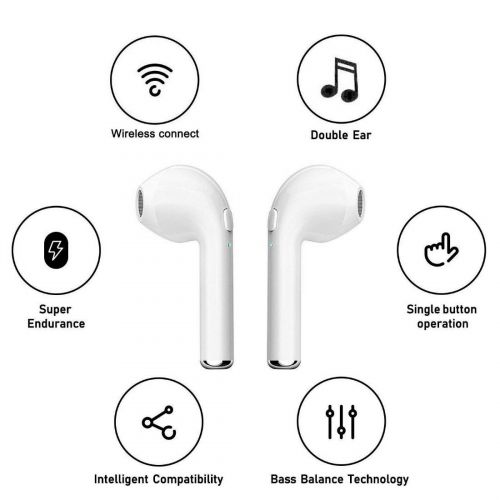  KEIBI Bluetooth Headset, Wireless Bluetooth Headset, IPX4 Anti-Sweat Noise Reduction, Microphone Earphones and Charging kit, Compatible with iPhone Samsung iOS Android and Other Smartpho