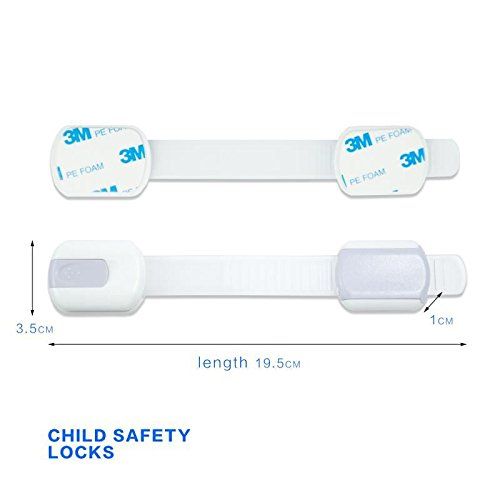 6 Straps KEKU Children Safety Lock no Tools or Drilling - Adjustable Size Flexible Adhesive Furniture for...