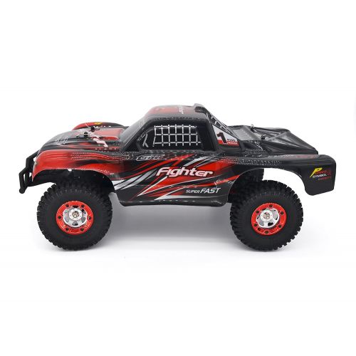  KELIWOW Electric RC Buggy 1/12 Scale Remote Control Car 2.4GHz All Terrain RC Rock Crawler Monster Truck 40KM/h High Speed Off-Road Best RC Racer for Kids and Adults-Red