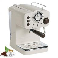 KELUNIS 15Bar Semiautomatic Coffee Machine Maker, Retro Style Italian Steam Type Milk Foam 2 in 1 Handles Easy to Use Espresso Machine