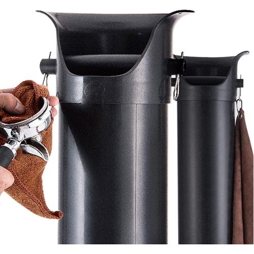  KELUNIS Knock Box for Espresso Grounds, Commercial Size Shock-Absorbent Durable Barista Style Knock Bin, Deep Bowl Designs, Removable Three Parts for Coffee Shop (Round)
