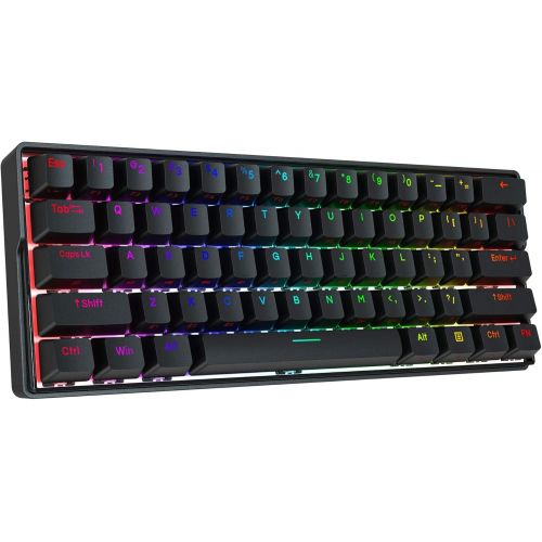  KEMOVE Shadow Wired/Wireless 60% Mechanical Gaming Keyboard,Hot Swappable Keyboard RGB Backlit PBT Keycaps Full Keys Programmable - 3000mAh Battery (Gateron Yellow Switch)