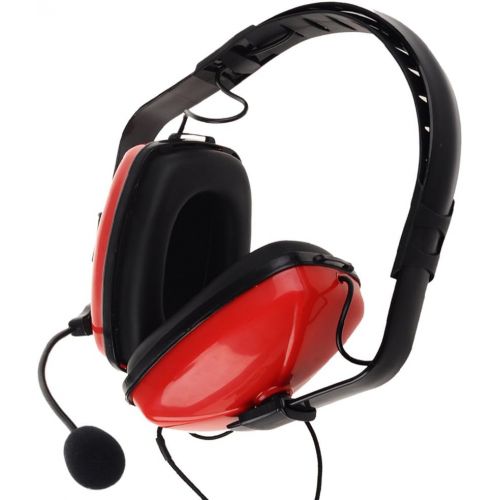  KENMAX 2 Pin Noise canceling Headset Headphone with PTT Mic for Walkie Talkie Kenwood Puxing Wouxun Baofeng (Red)