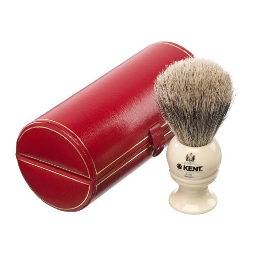  Kent BK4 Cream Traditional Small Silver Tip Badger Shave Brush